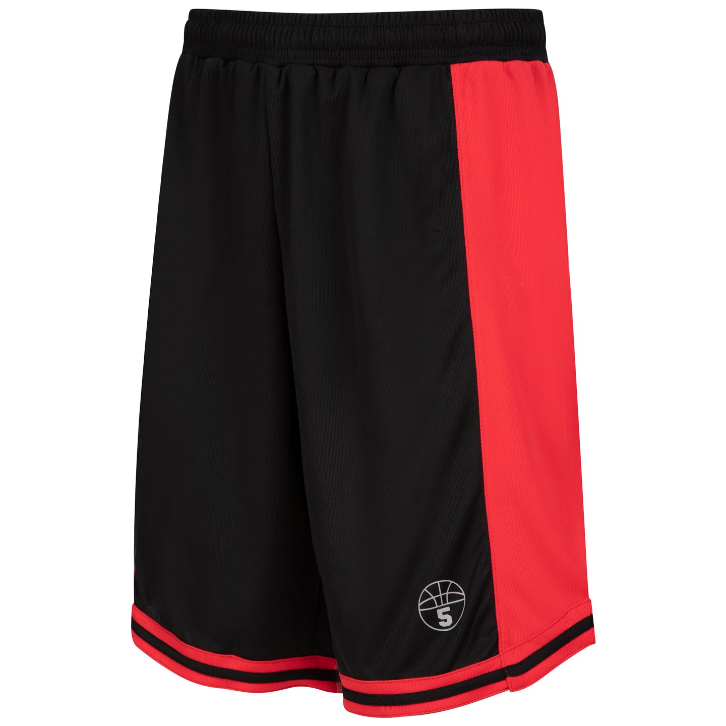 Starting 5 Hudson Basketball Shorts with pockets, Black/Red