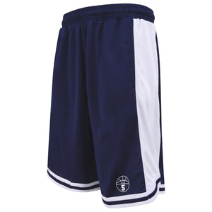 Starting 5 Hudson Basketball Shorts with pockets, Navy/White