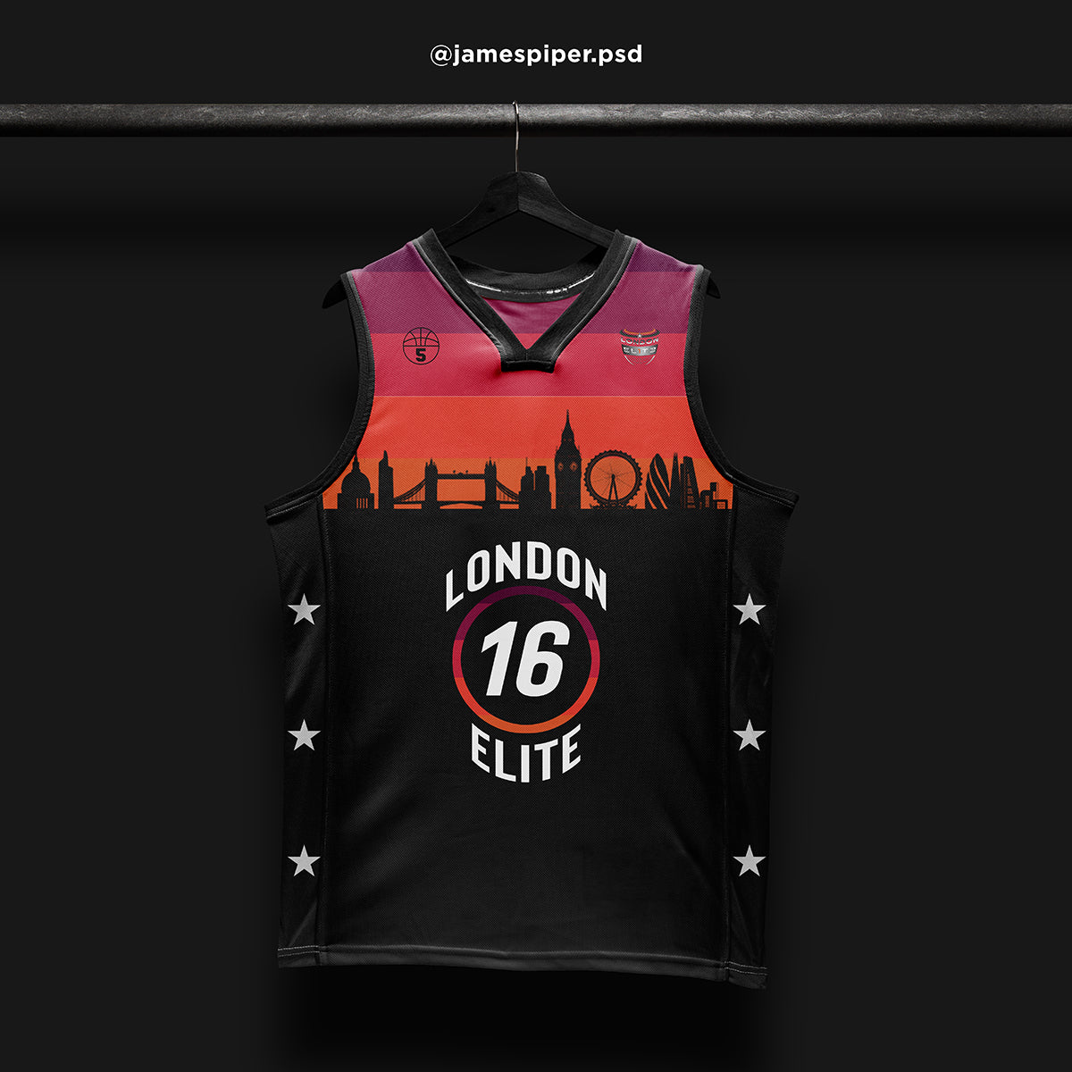 James Piper Design STARTING 5 Made to Order Basketball Kit Single-Sided Example 7
